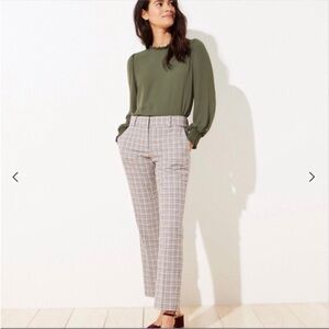 LOFT Plaid Multicolor Straight Leg Pants